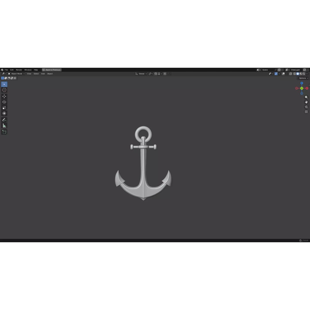 Steel Anchor 3D Model – Low Poly PBR Game Asset, FBX, OBJ