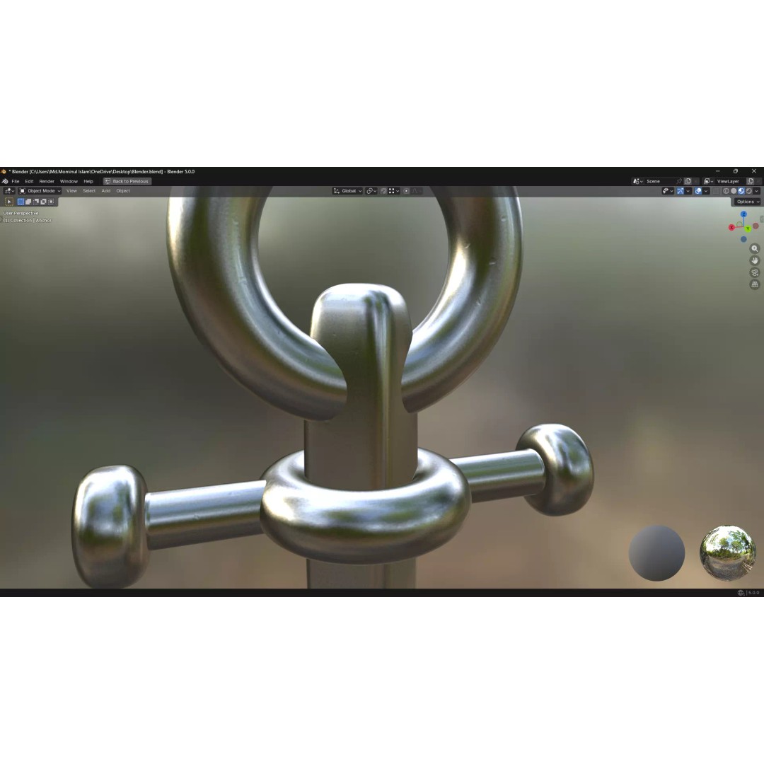Steel Anchor 3D Model – Low Poly PBR Game Asset, FBX, OBJ - View 15