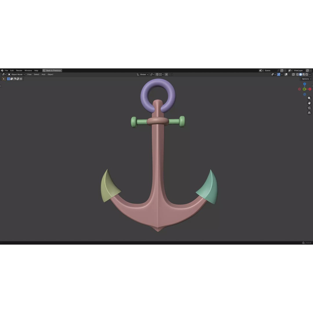 Steel Anchor 3D Model – Low Poly PBR Game Asset, FBX, OBJ - View 17