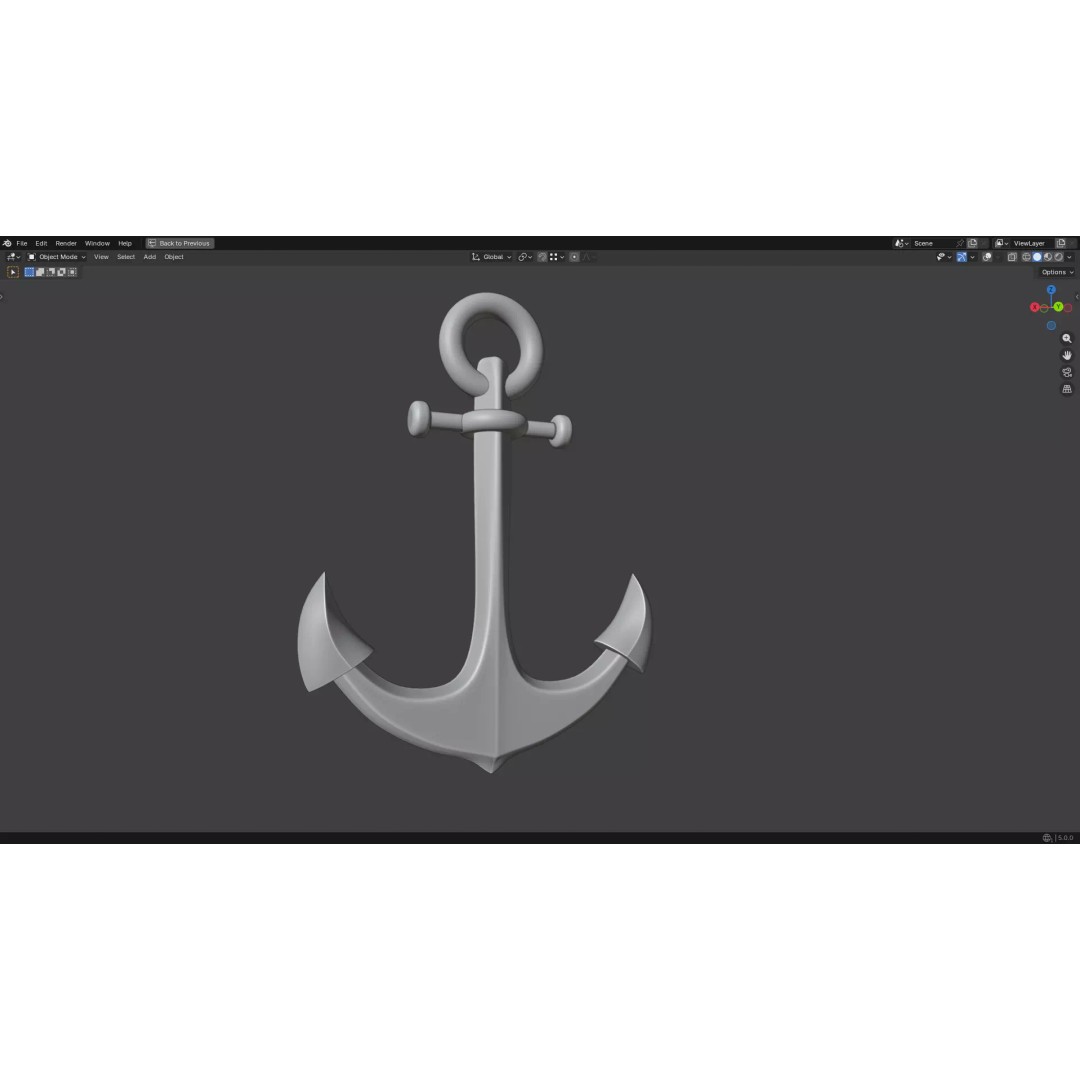 Steel Anchor 3D Model – Low Poly PBR Game Asset, FBX, OBJ - View 18