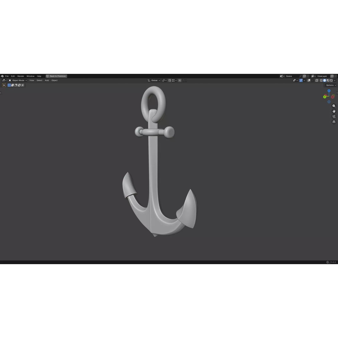 Steel Anchor 3D Model – Low Poly PBR Game Asset, FBX, OBJ - View 19