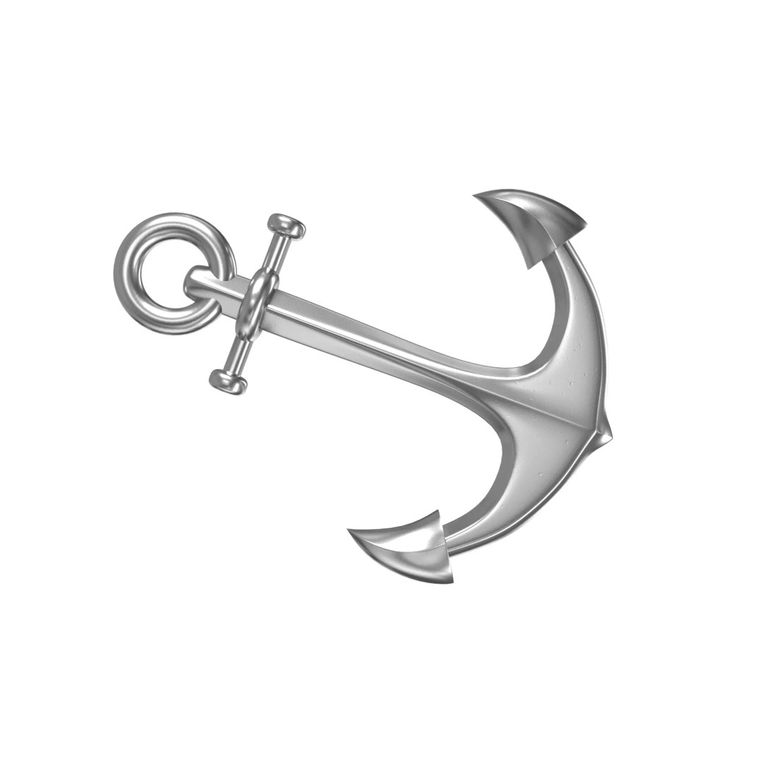 Steel Anchor 3D Model – Low Poly PBR Game Asset, FBX, OBJ - View 2