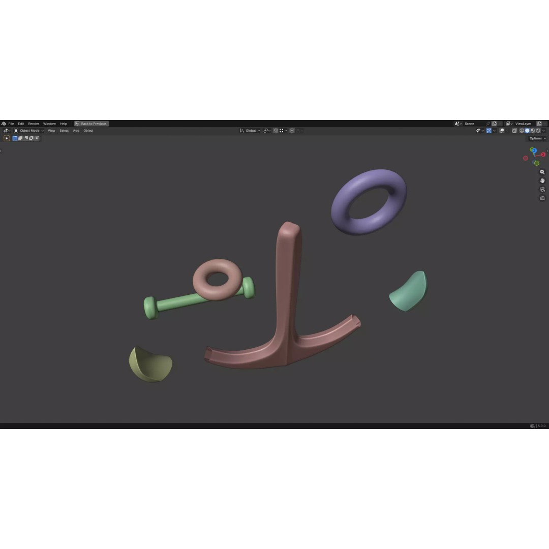 Steel Anchor 3D Model – Low Poly PBR Game Asset, FBX, OBJ - View 20