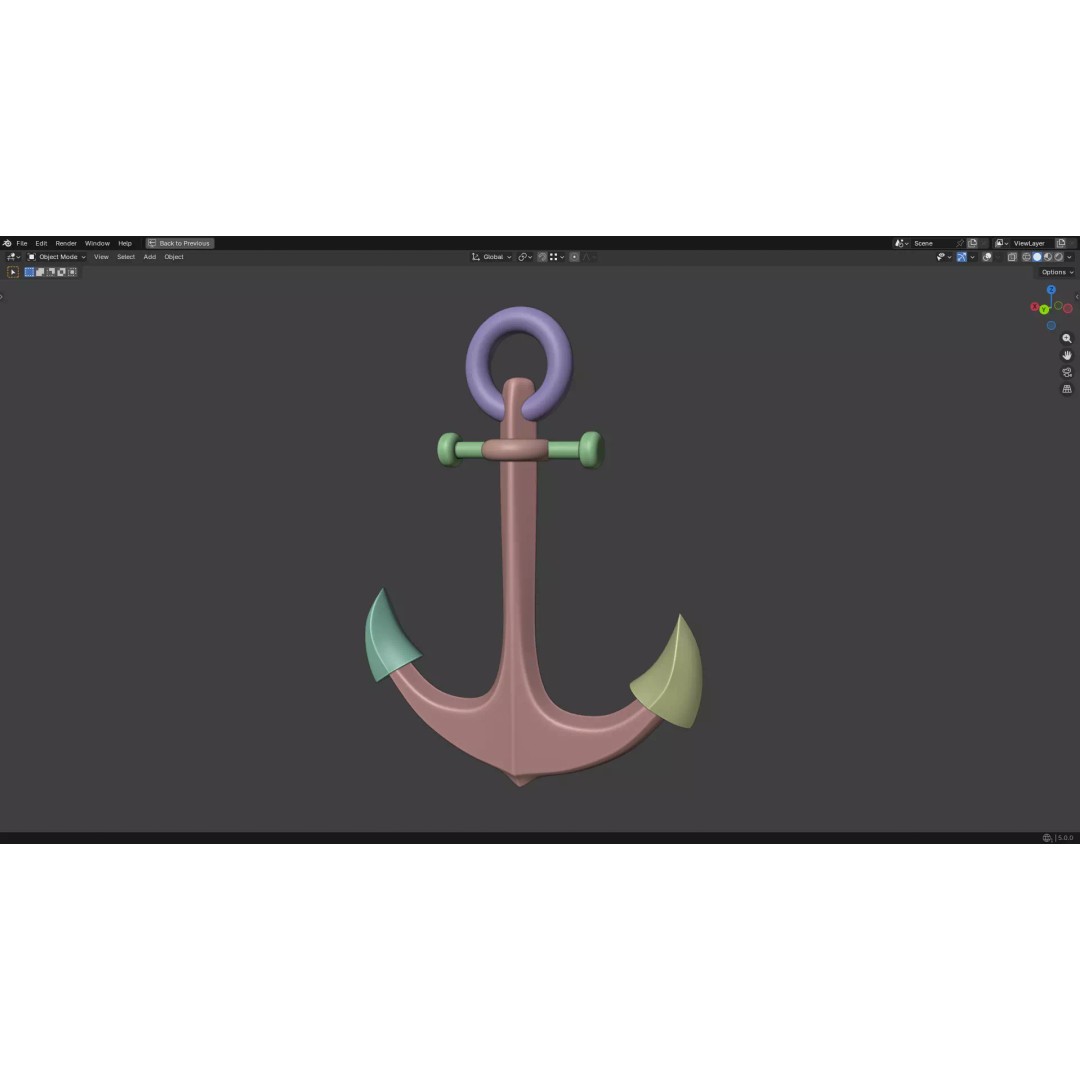 Steel Anchor 3D Model – Low Poly PBR Game Asset, FBX, OBJ - View 21