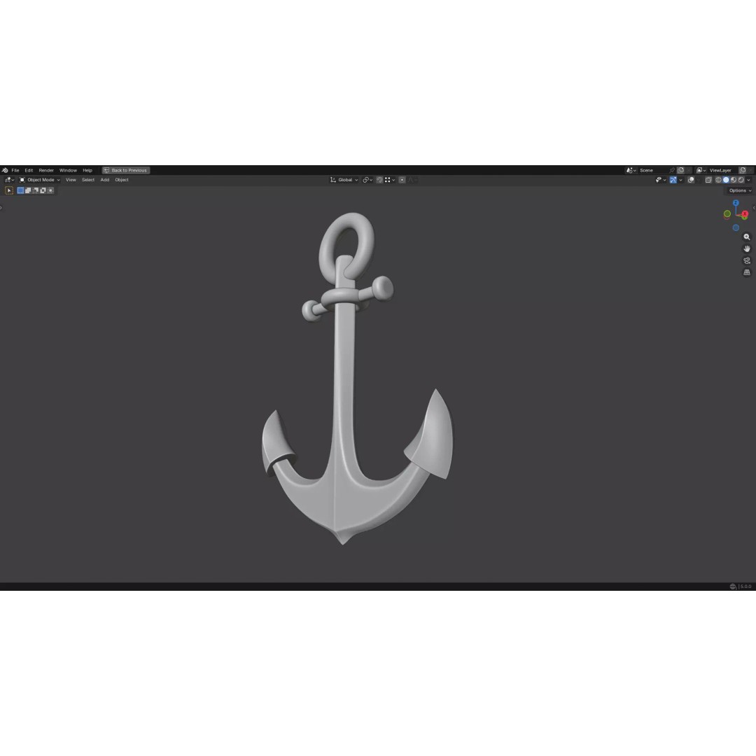Steel Anchor 3D Model – Low Poly PBR Game Asset, FBX, OBJ - View 22