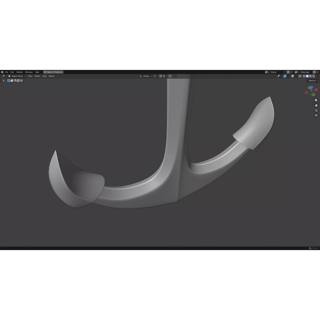 Steel Anchor 3D Model – Low Poly PBR Game Asset, FBX, OBJ - View 26
