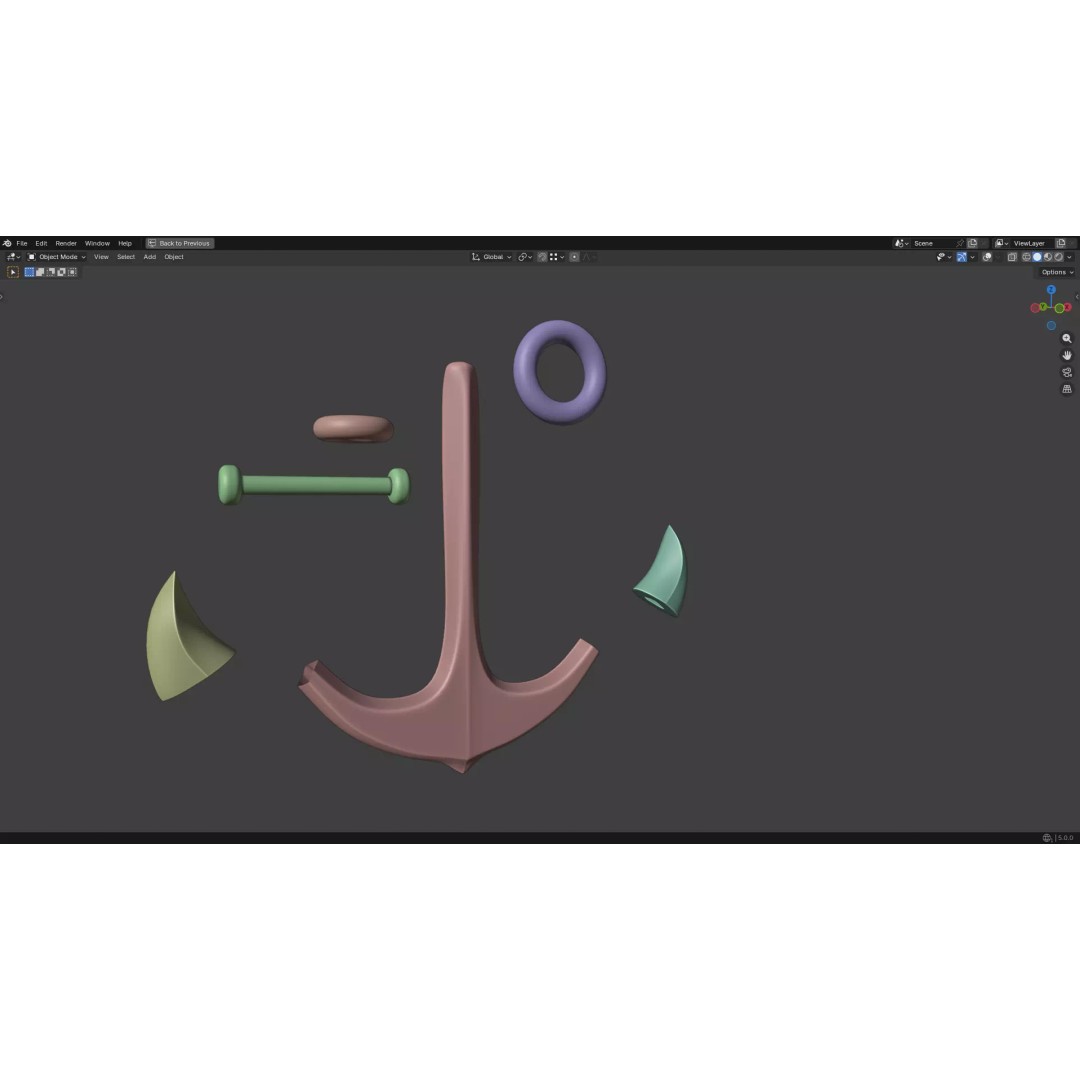 Steel Anchor 3D Model – Low Poly PBR Game Asset, FBX, OBJ - View 28