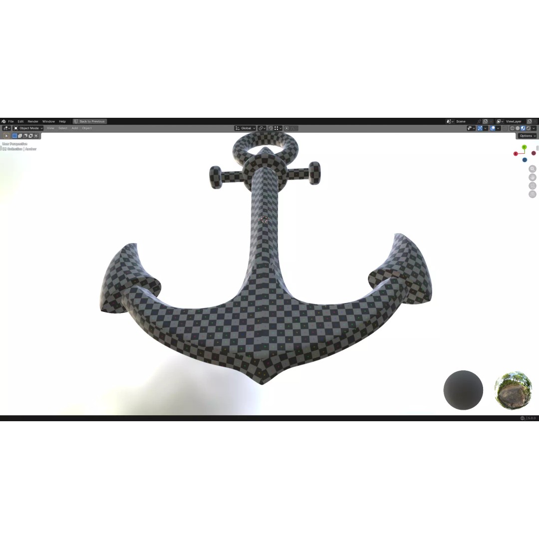 Steel Anchor 3D Model – Low Poly PBR Game Asset, FBX, OBJ - View 31