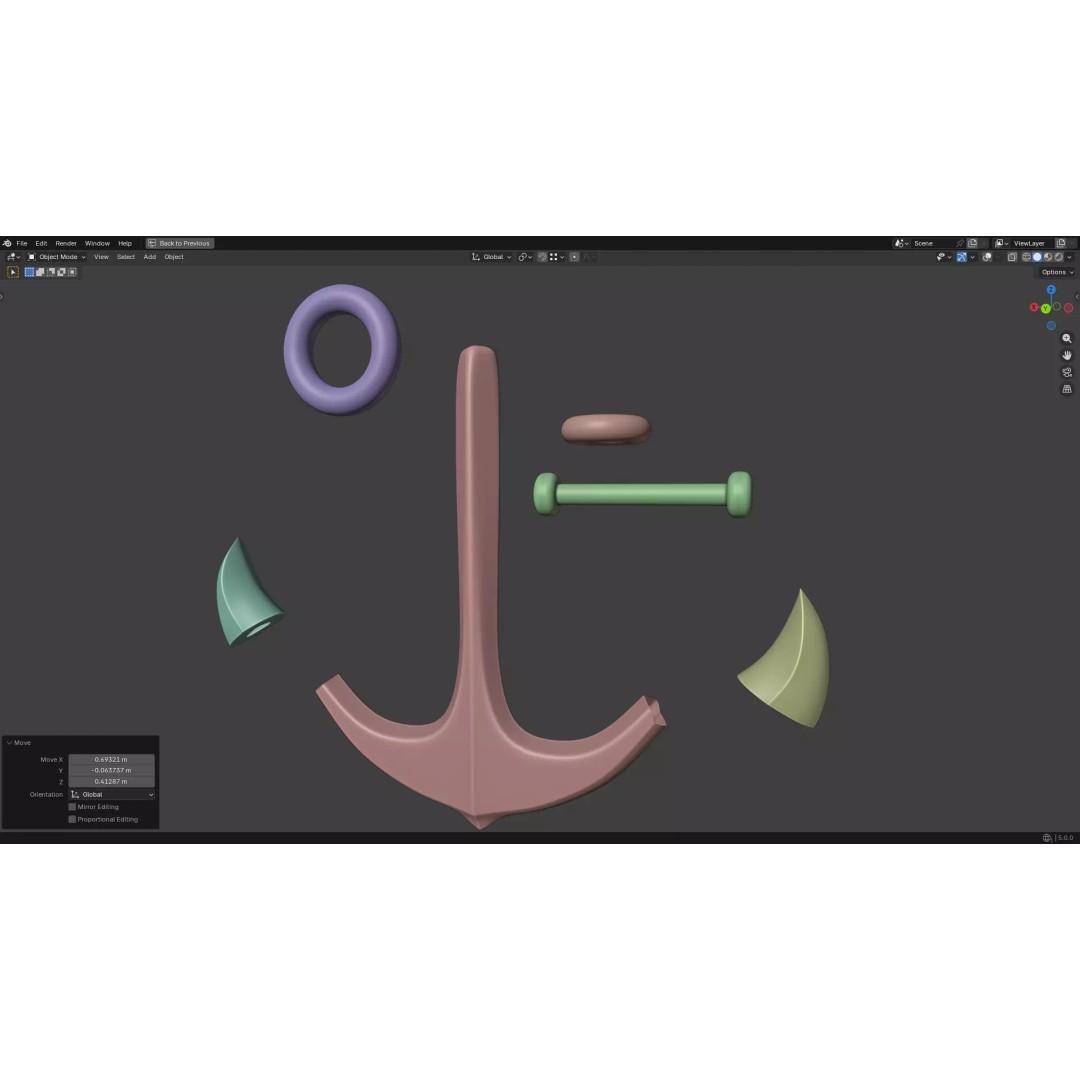 Steel Anchor 3D Model – Low Poly PBR Game Asset, FBX, OBJ - View 33