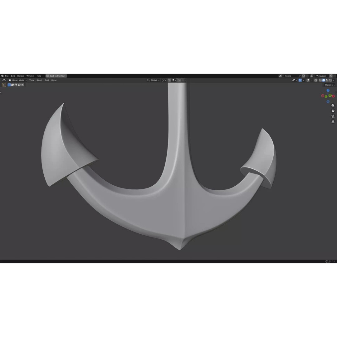 Steel Anchor 3D Model – Low Poly PBR Game Asset, FBX, OBJ - View 34