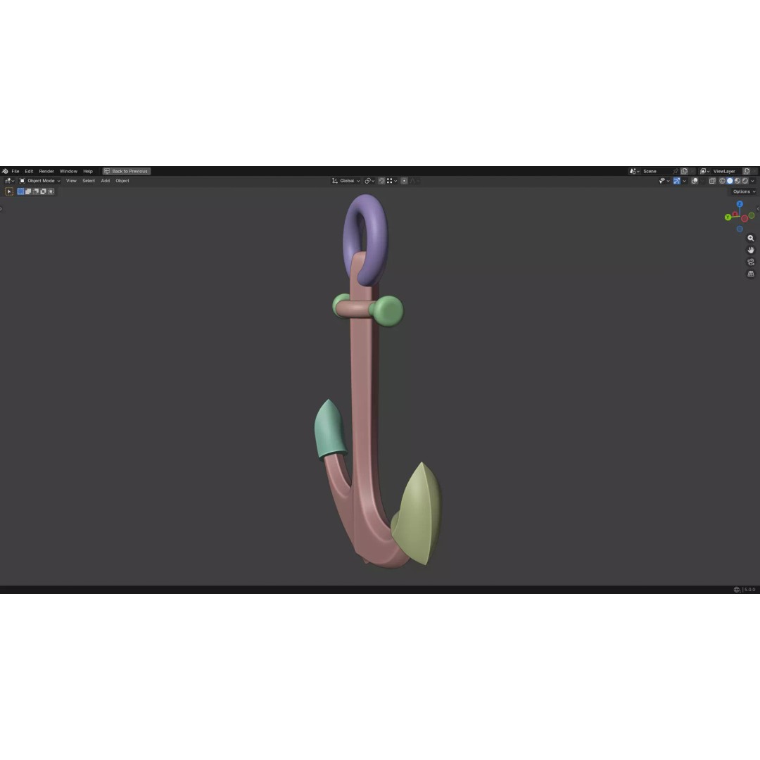 Steel Anchor 3D Model – Low Poly PBR Game Asset, FBX, OBJ - View 38
