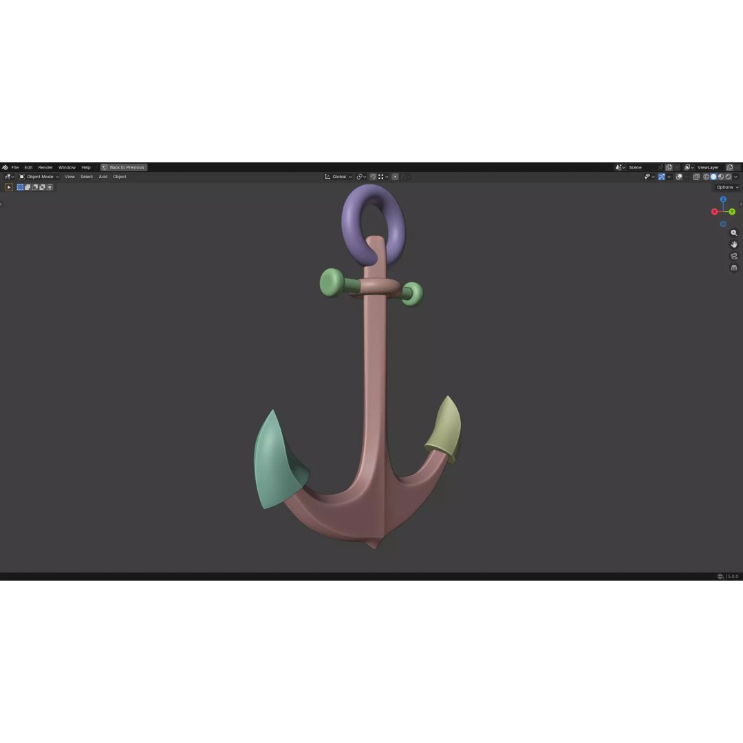 Steel Anchor 3D Model – Low Poly PBR Game Asset, FBX, OBJ - View 39