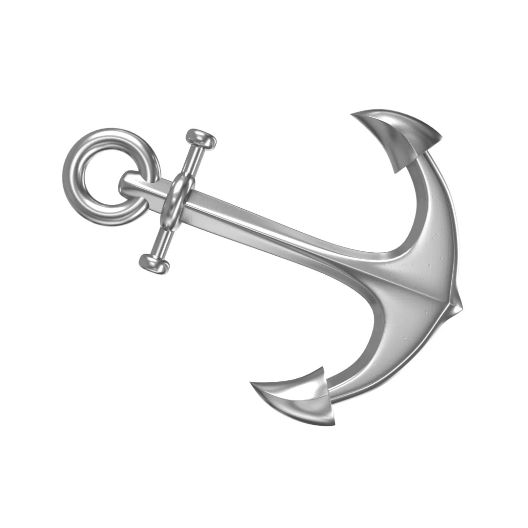 Steel Anchor 3D Model – Low Poly PBR Game Asset, FBX, OBJ - View 4