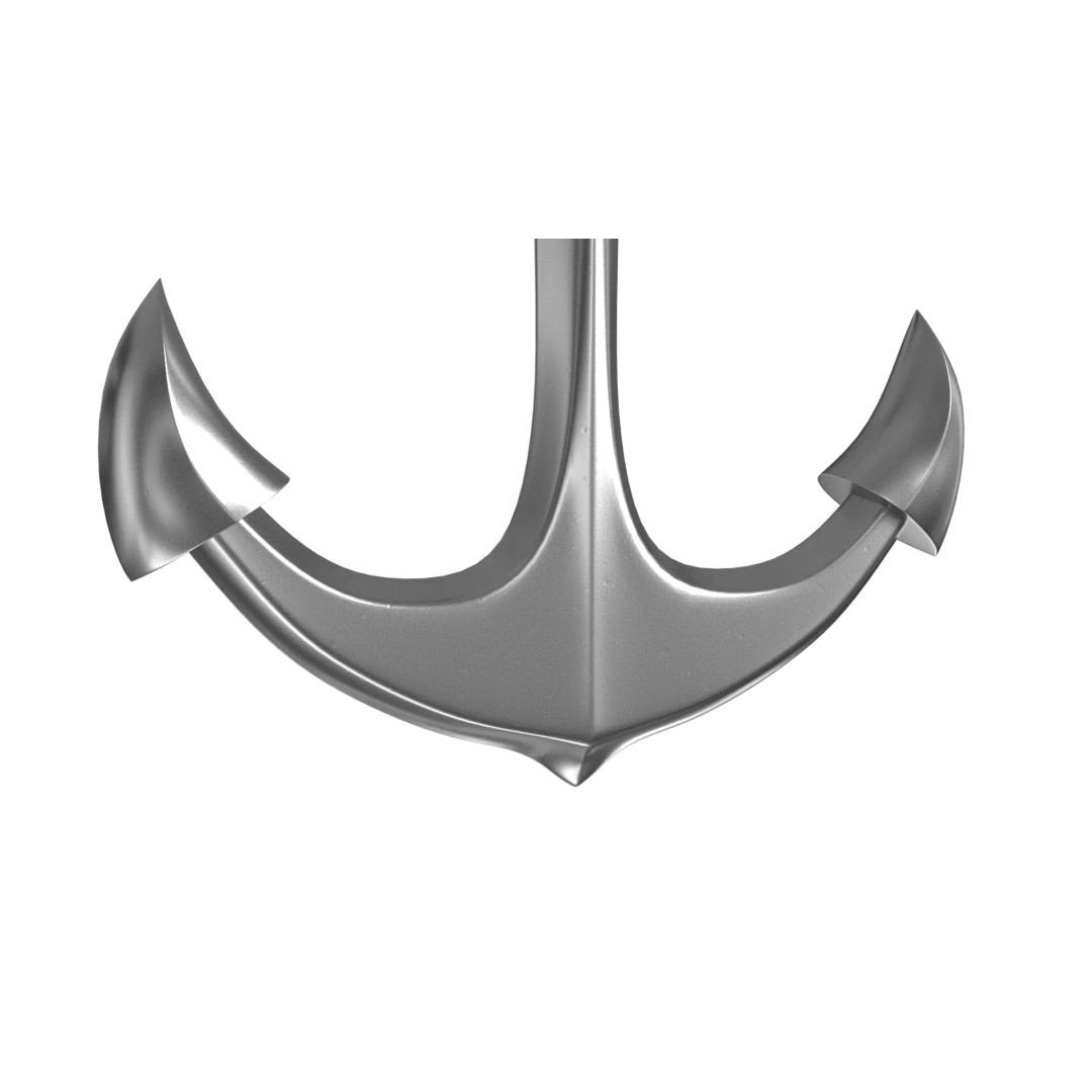 Steel Anchor 3D Model – Low Poly PBR Game Asset, FBX, OBJ - View 7
