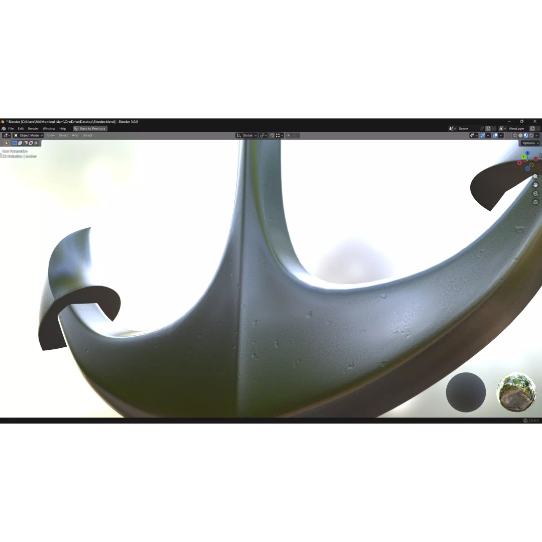 Steel Anchor 3D Model – Low Poly PBR Game Asset, FBX, OBJ - View 8