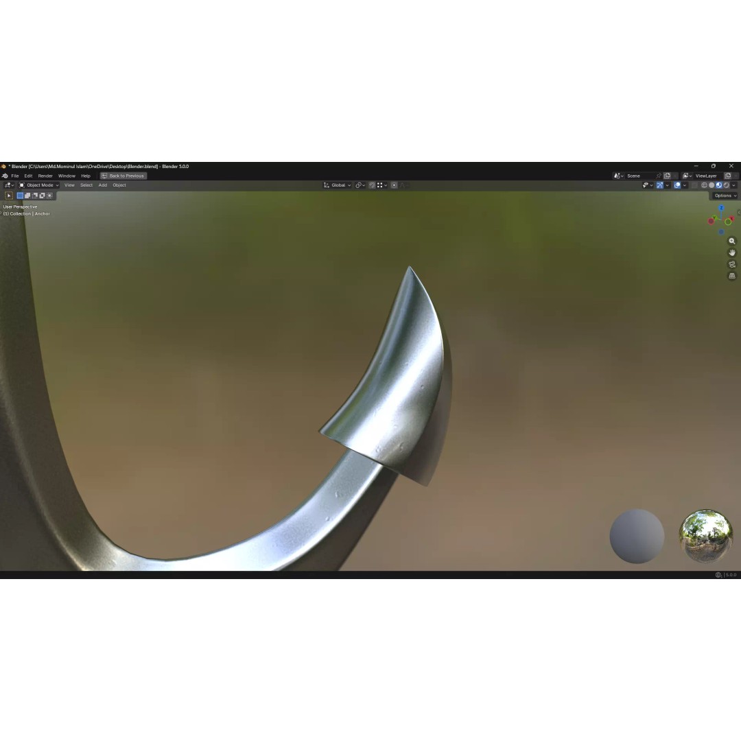 Steel Anchor 3D Model – Low Poly PBR Game Asset, FBX, OBJ - View 9