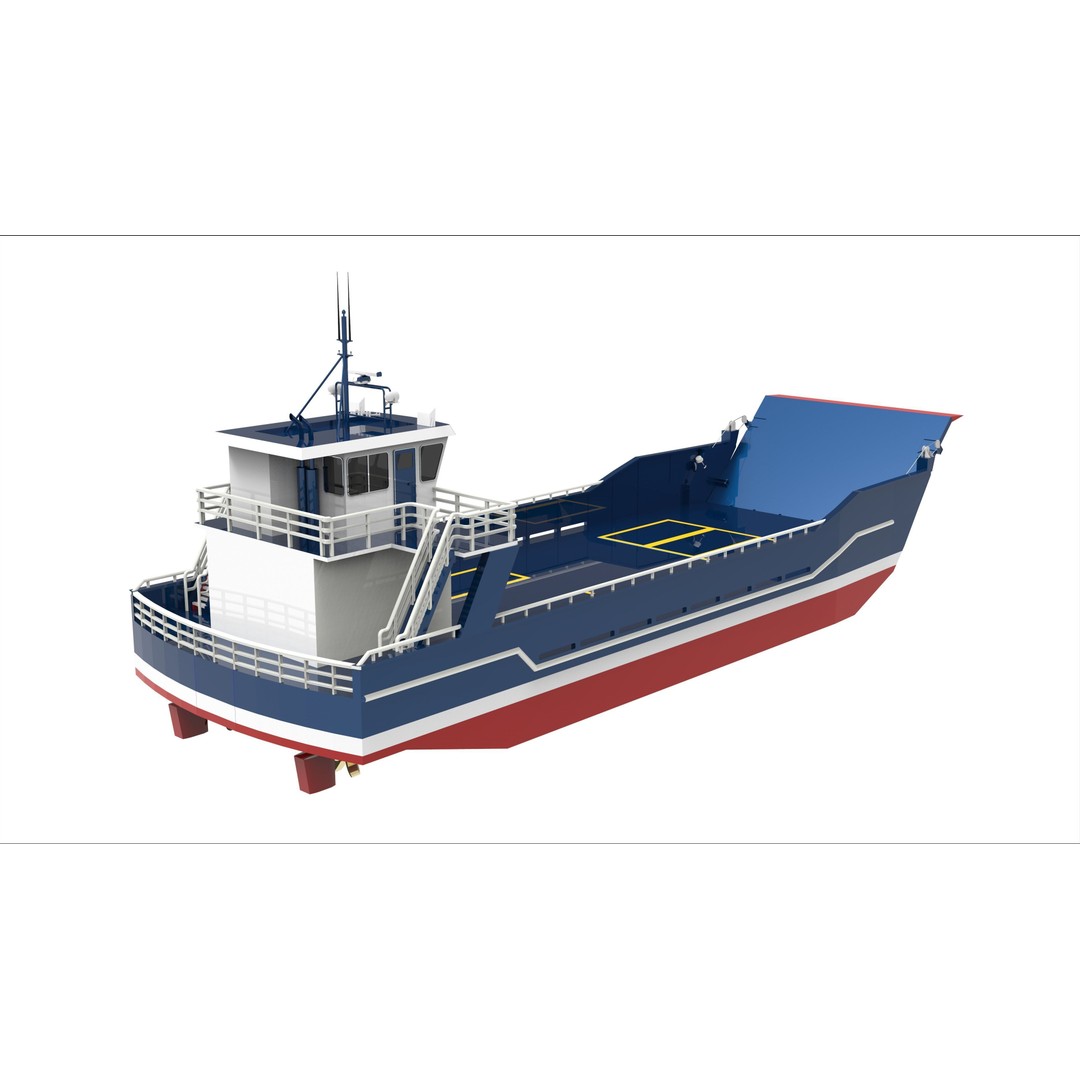 Landing Craft 3D Model – Low Poly Military Watercraft, FBX