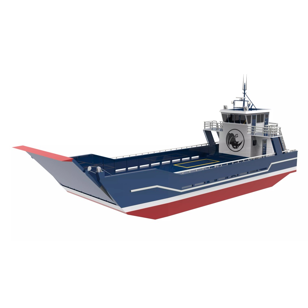 Landing Craft 3D Model – Low Poly Military Watercraft, FBX - View 2