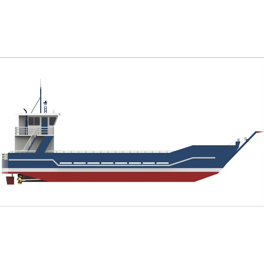 Landing Craft 3D Model – Low Poly Military Watercraft, FBX - View 3
