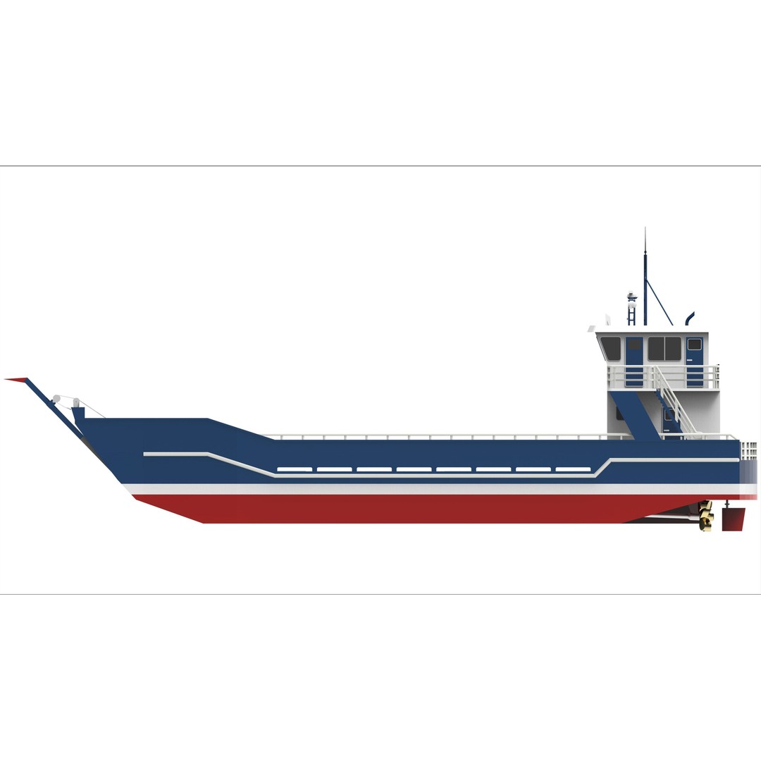Landing Craft 3D Model – Low Poly Military Watercraft, FBX - View 4