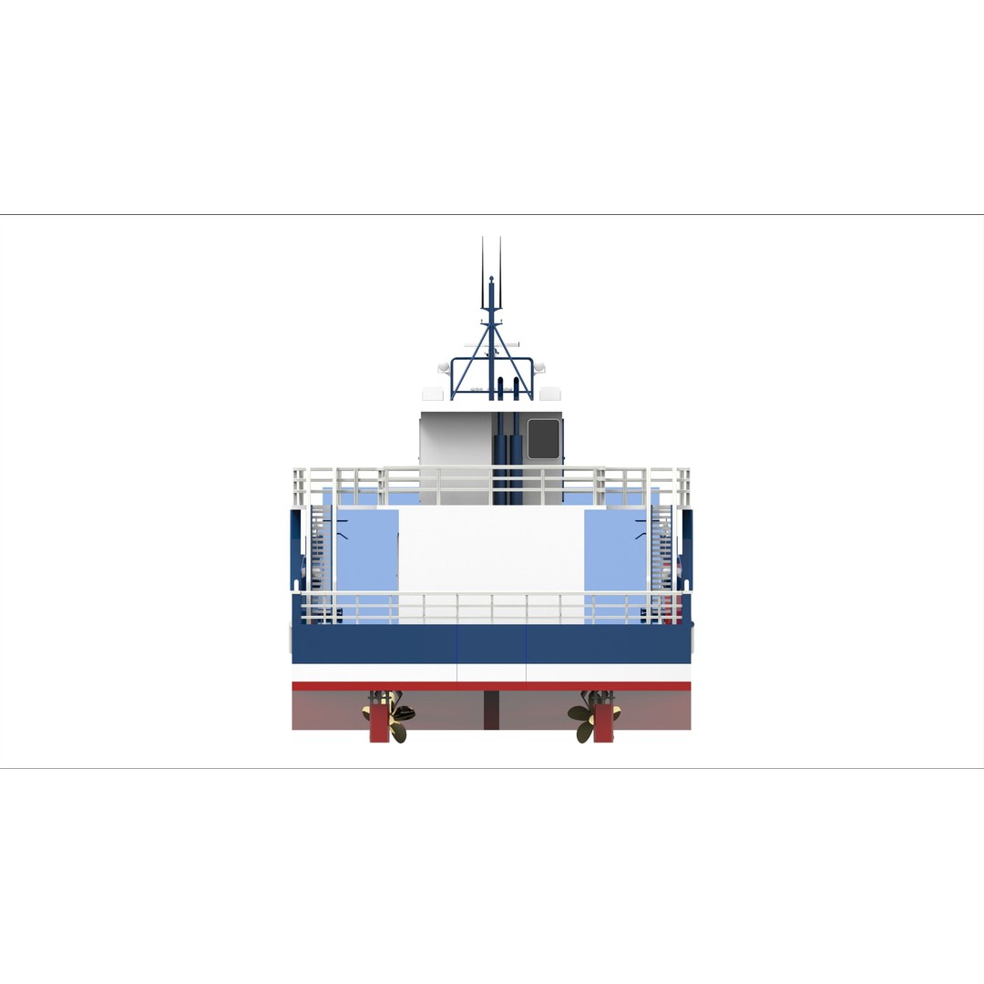 Landing Craft 3D Model – Low Poly Military Watercraft, FBX - View 5