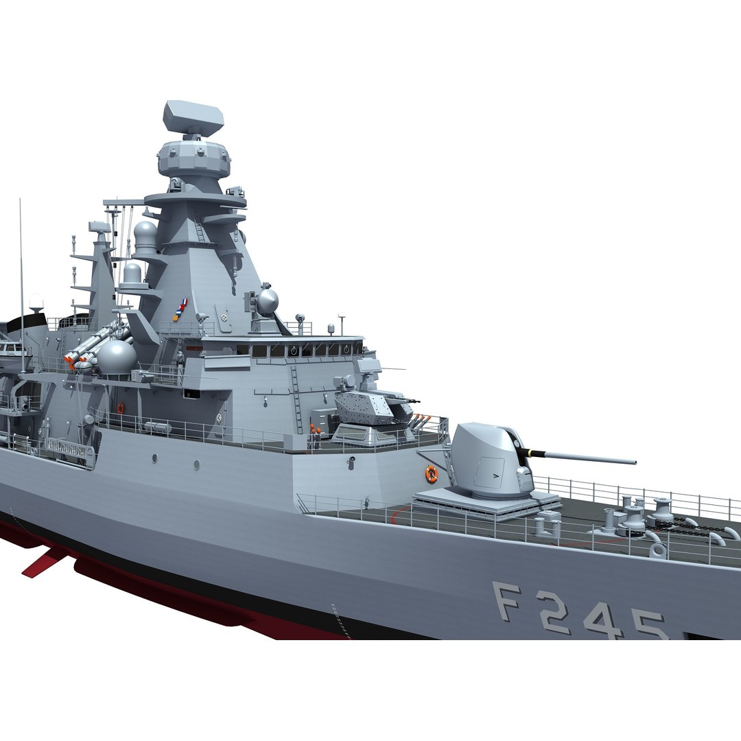 TCG ORUCREIS Turkish Meko Class Frigate 3D Model – High Poly Game Asset, FBX - View 11