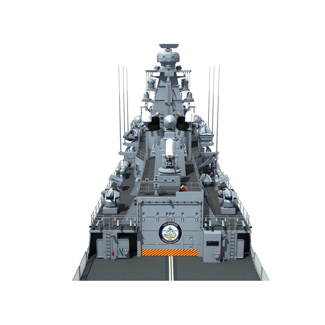 TCG ORUCREIS Turkish Meko Class Frigate 3D Model – High Poly Game Asset, FBX - View 14