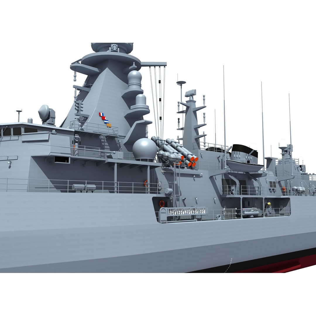 TCG ORUCREIS Turkish Meko Class Frigate 3D Model – High Poly Game Asset, FBX - View 18