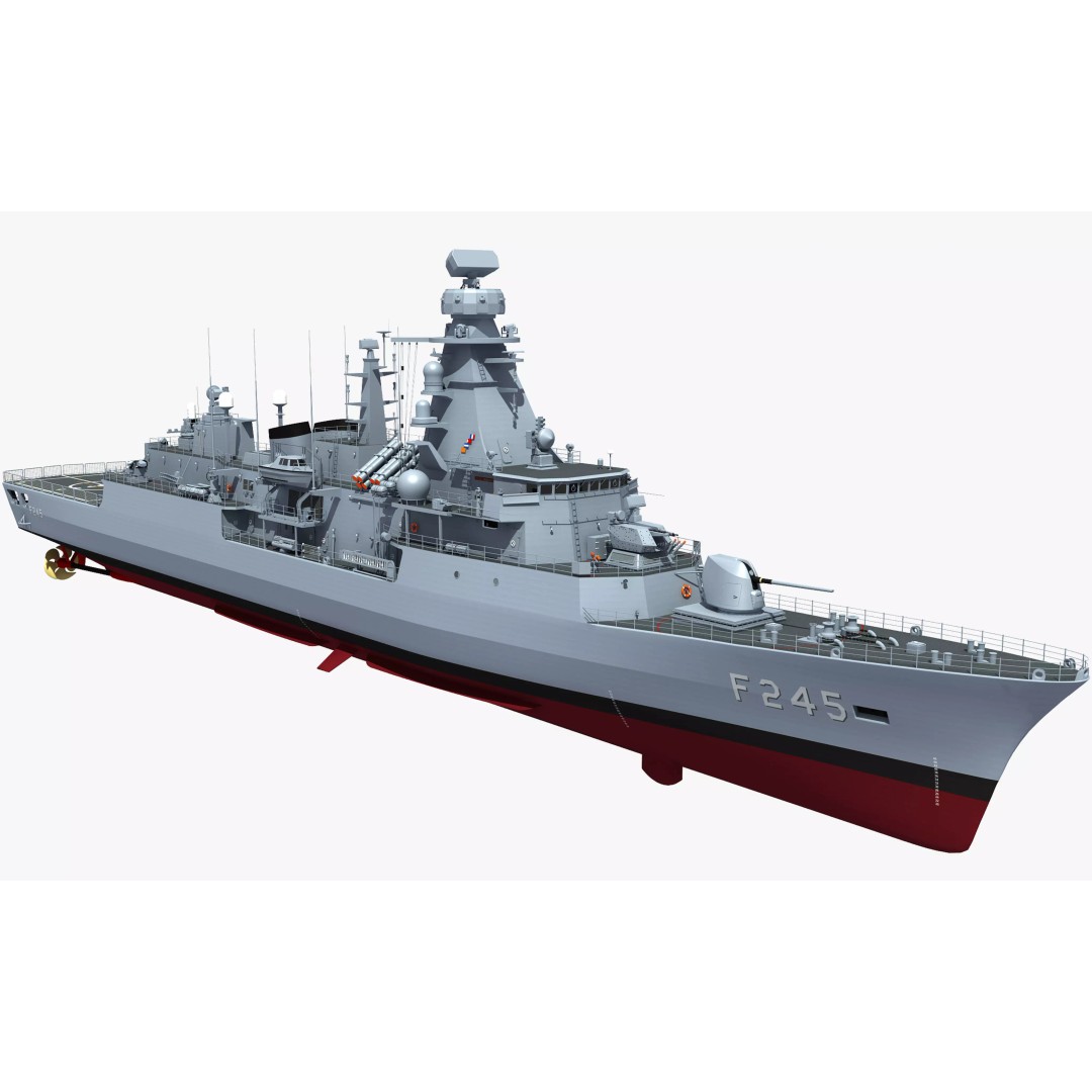 TCG ORUCREIS Turkish Meko Class Frigate 3D Model – High Poly Game Asset, FBX - View 2