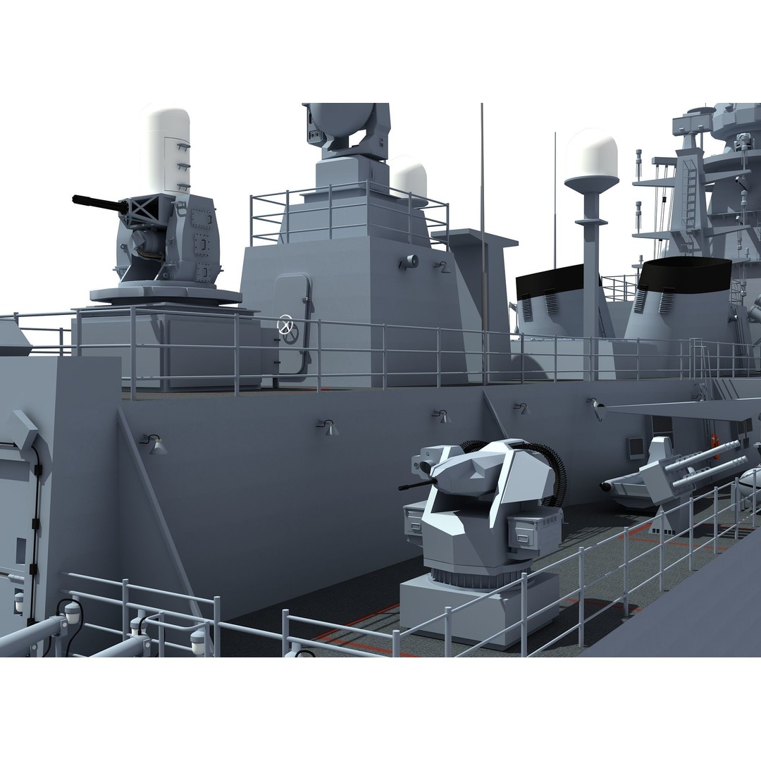 TCG ORUCREIS Turkish Meko Class Frigate 3D Model – High Poly Game Asset, FBX - View 21