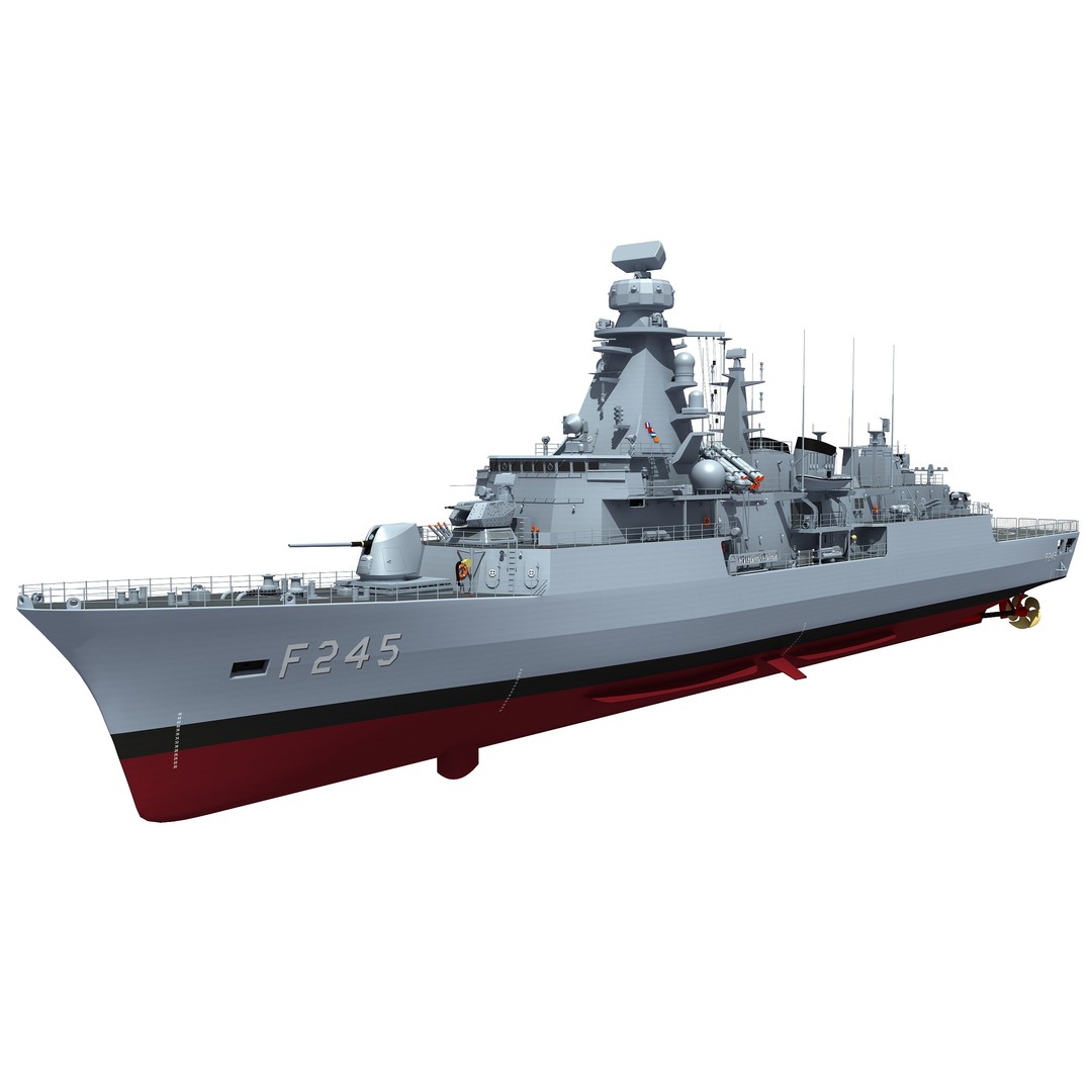 TCG ORUCREIS Turkish Meko Class Frigate 3D Model – High Poly Game Asset, FBX - View 3
