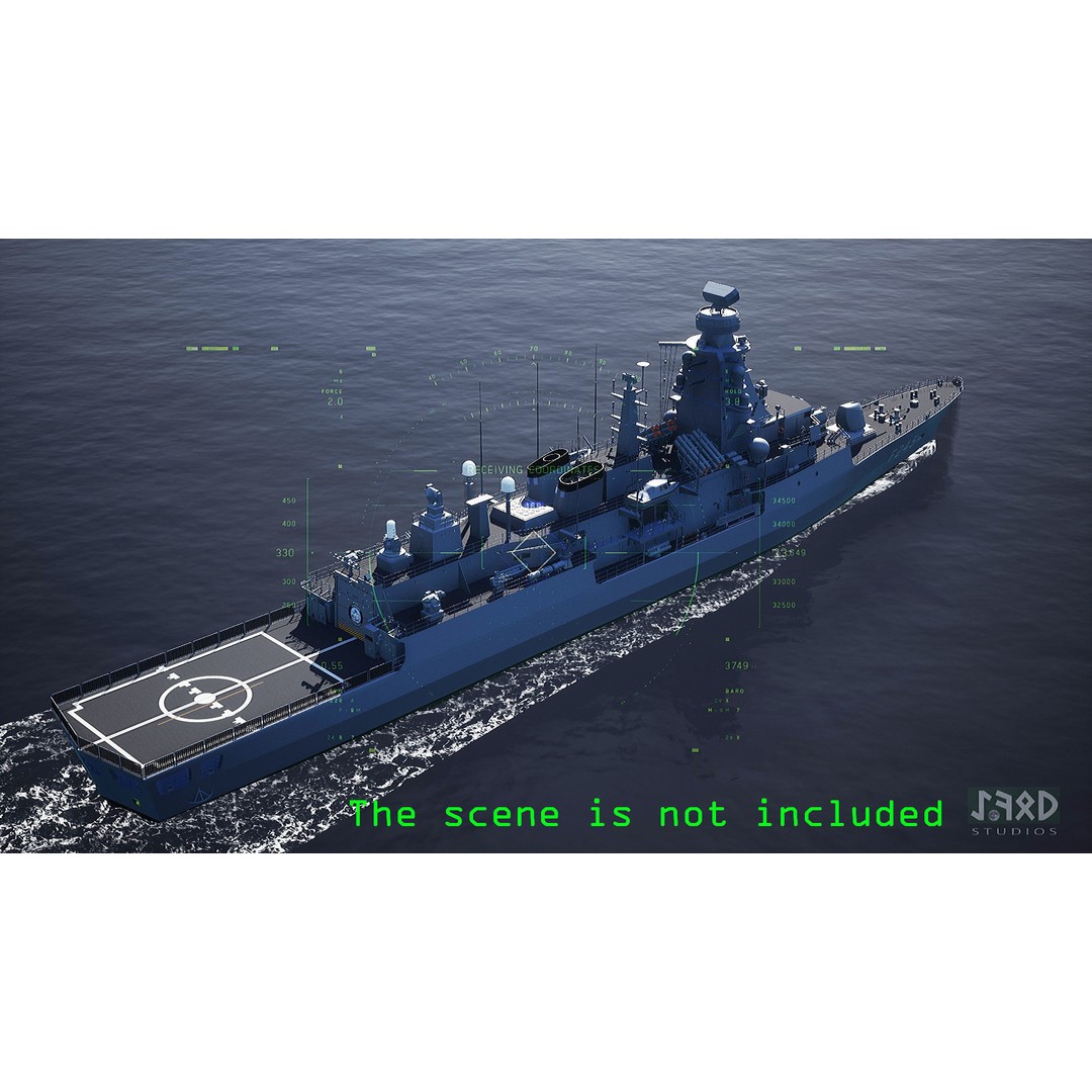 TCG ORUCREIS Turkish Meko Class Frigate 3D Model – High Poly Game Asset, FBX - View 7
