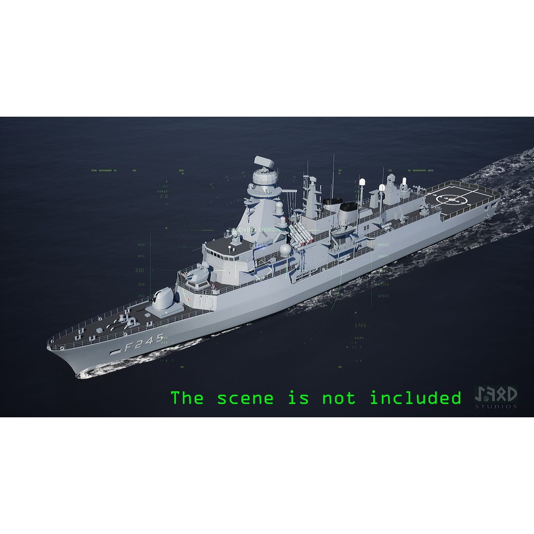 TCG ORUCREIS Turkish Meko Class Frigate 3D Model – High Poly Game Asset, FBX - View 8