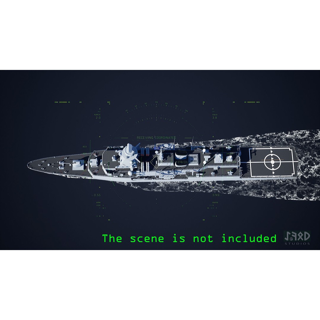 TCG ORUCREIS Turkish Meko Class Frigate 3D Model – High Poly Game Asset, FBX - View 9