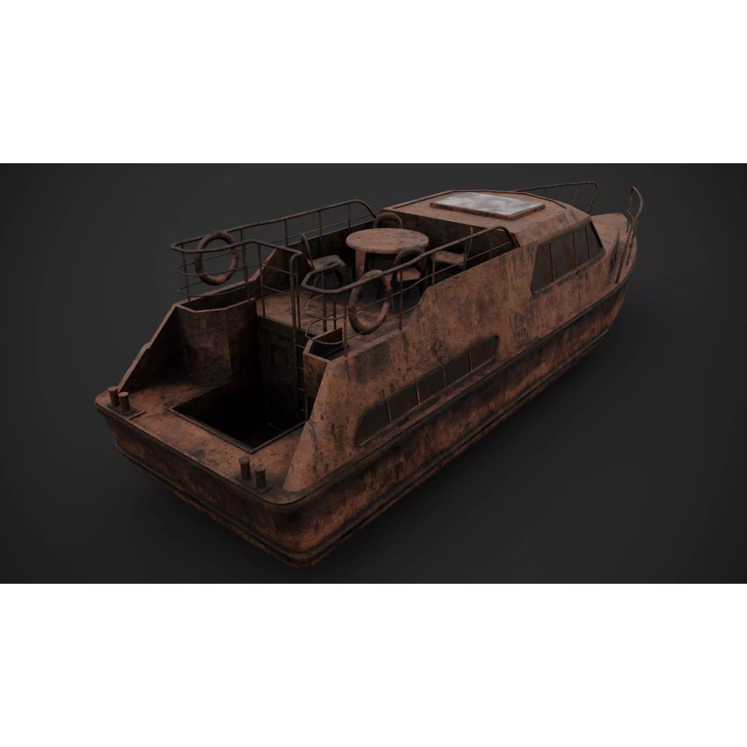 Holiday Motorboat 3D Model – Low Poly PBR Asset for Archviz - View 12