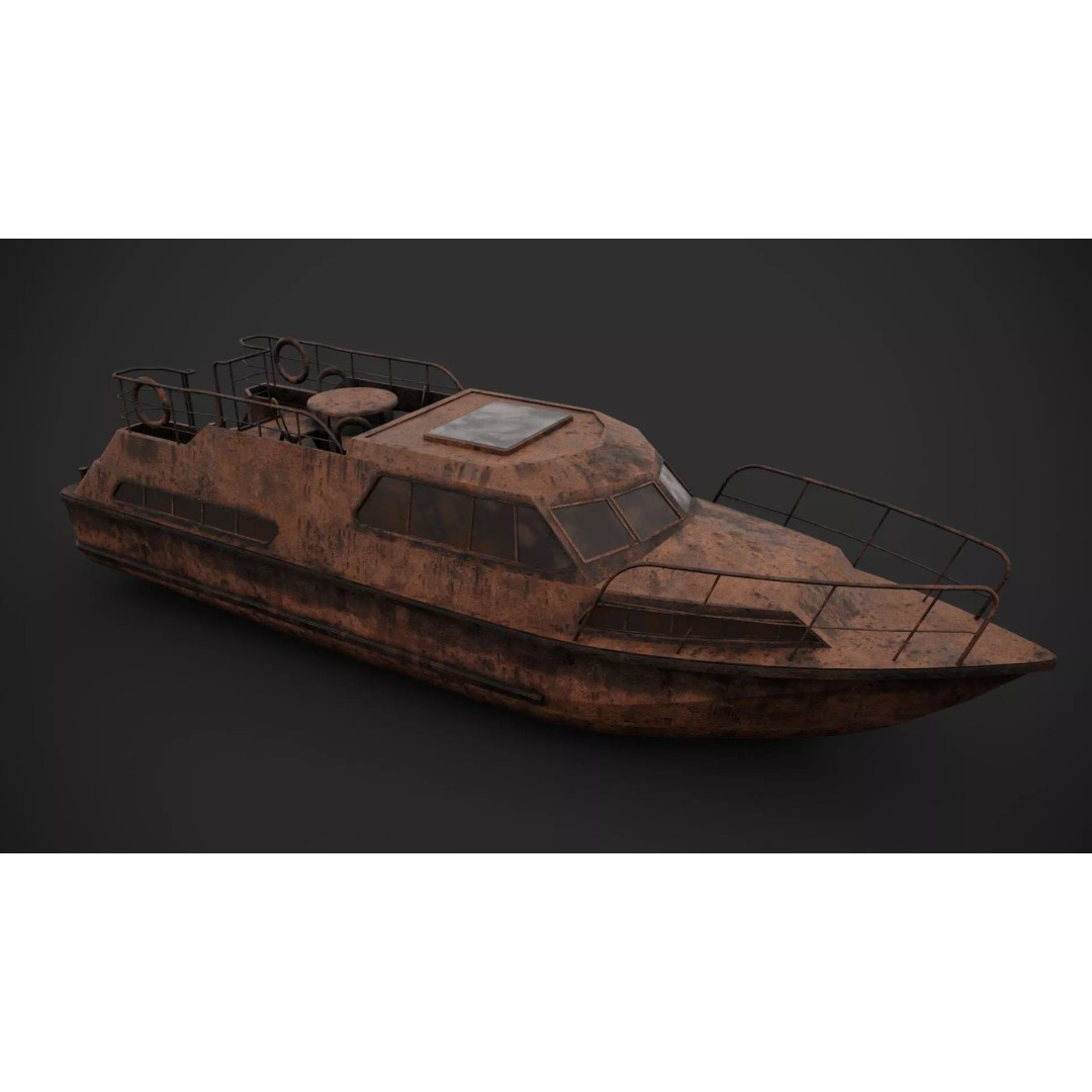 Holiday Motorboat 3D Model – Low Poly PBR Asset for Archviz - View 8