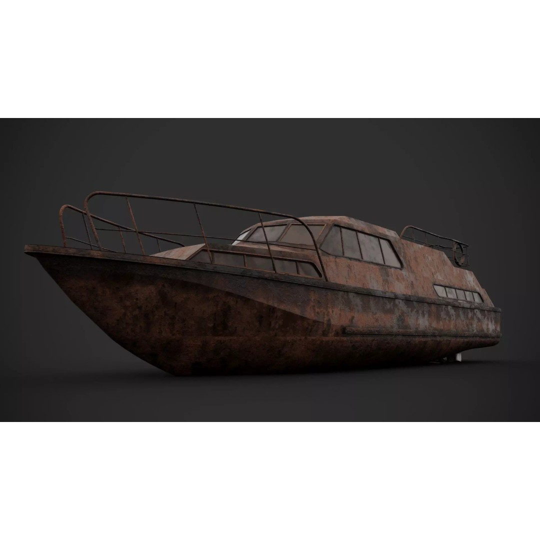 Holiday Motorboat 3D Model – Low Poly PBR Asset for Archviz - View 9