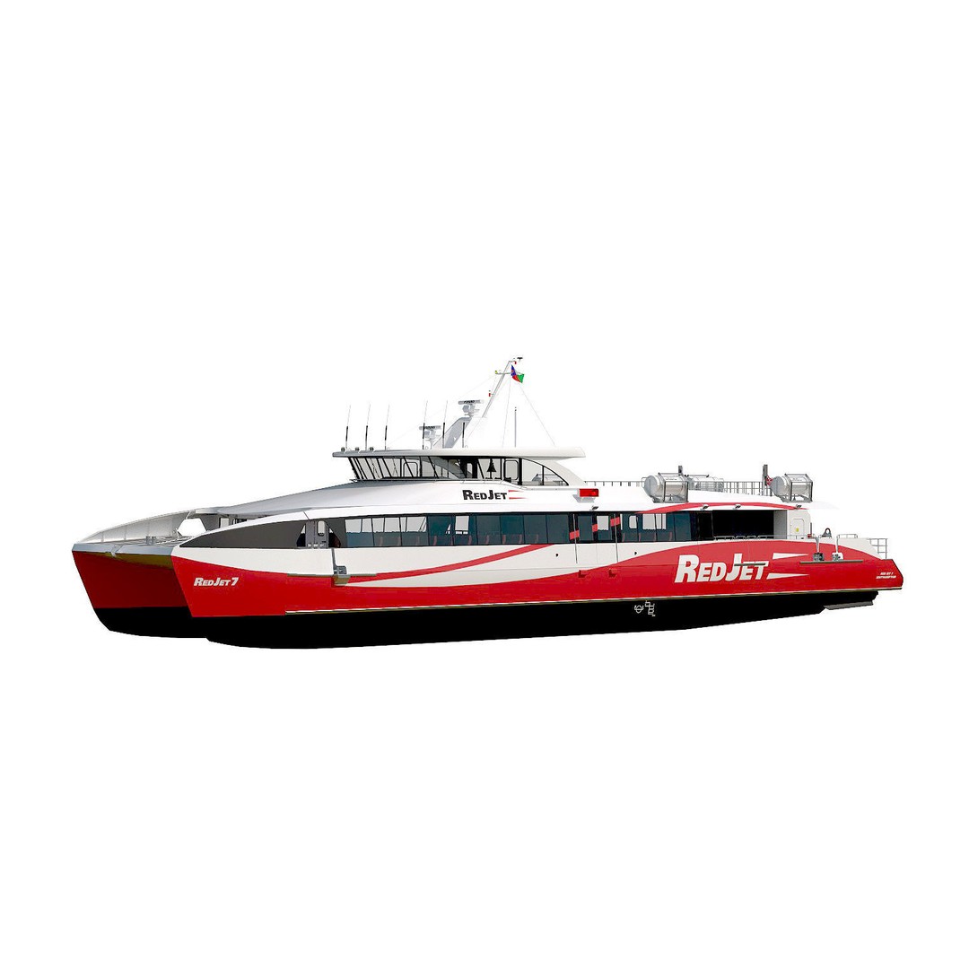 Passenger Ferry 3D Model – High Speed Catamaran, FBX, OBJ