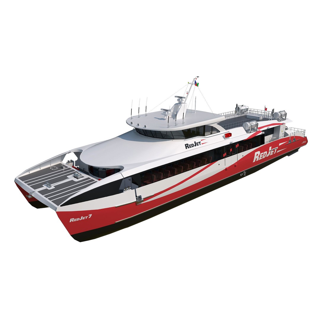 Passenger Ferry 3D Model – High Speed Catamaran, FBX, OBJ - View 19