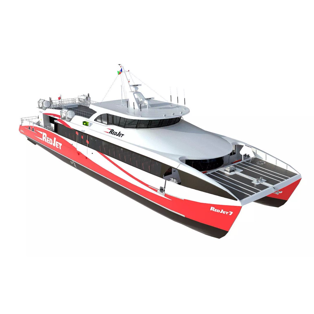Passenger Ferry 3D Model – High Speed Catamaran, FBX, OBJ - View 2