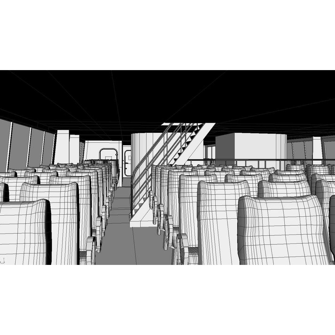 Passenger Ferry 3D Model – High Speed Catamaran, FBX, OBJ - View 8