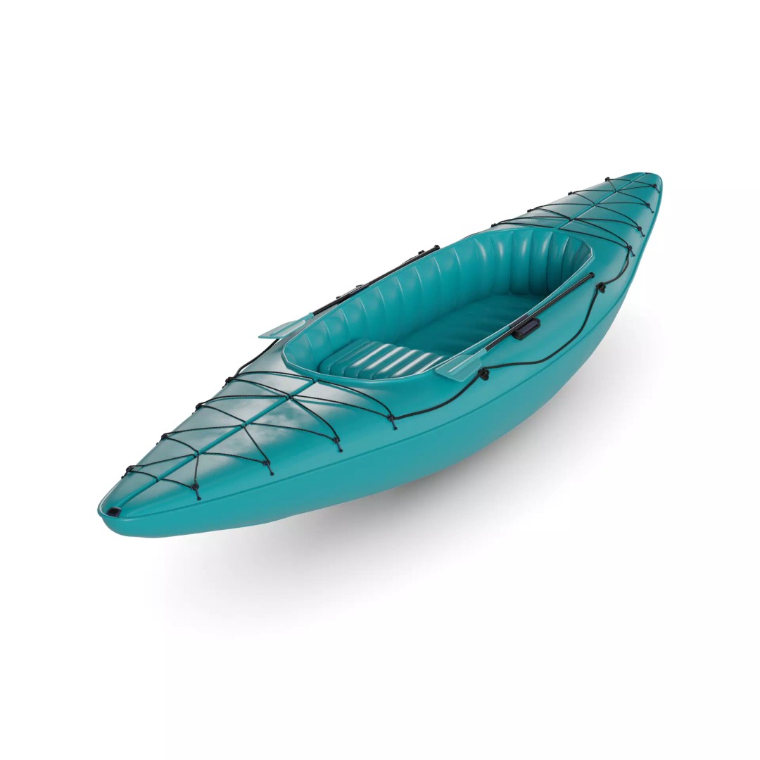 Inflatable Kayak 3D Model – Realistic Solo Watercraft, FBX
