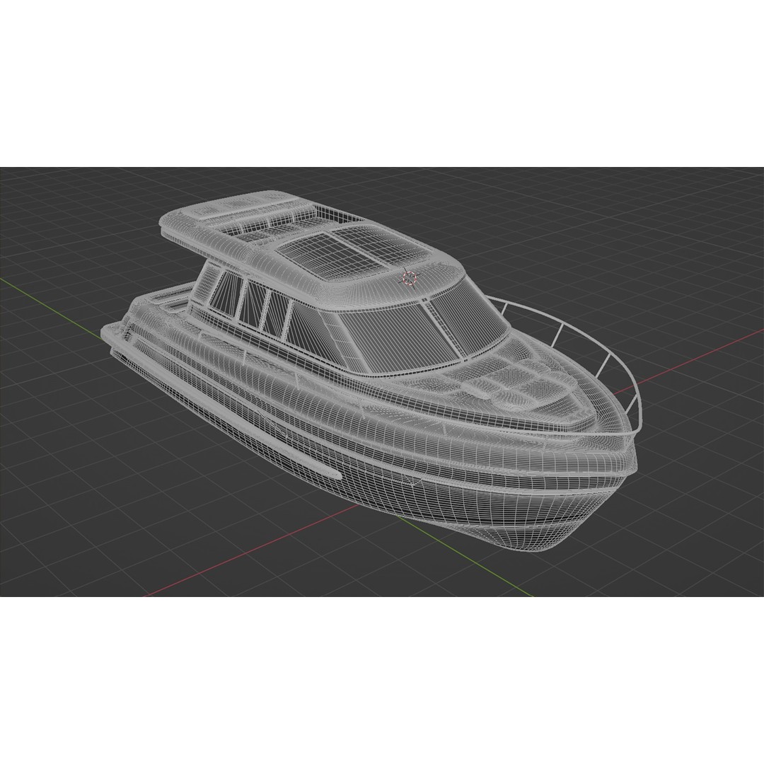Cabin Cruiser 3D Model – Vibrant Turquoise PBR Watercraft, FBX - View 13