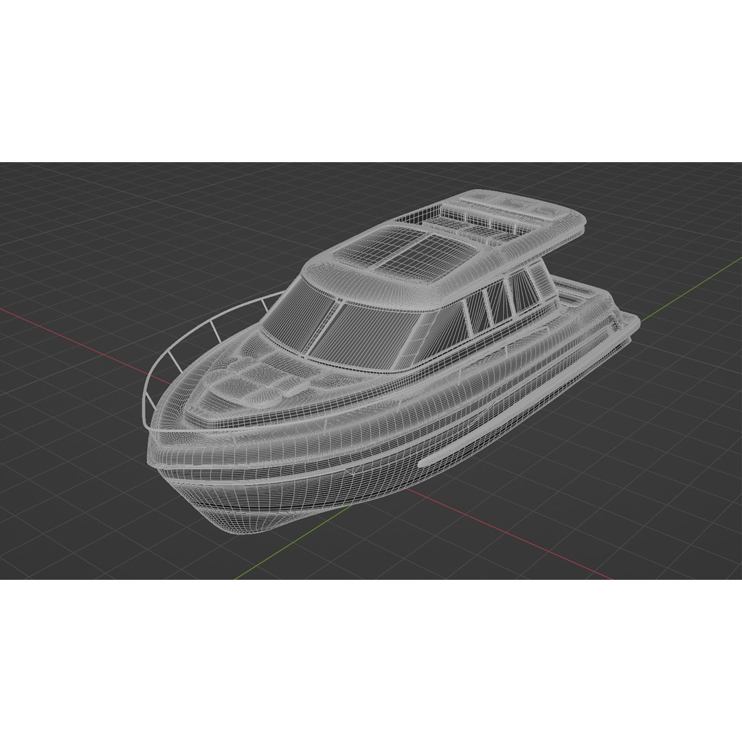 Cabin Cruiser 3D Model – Vibrant Turquoise PBR Watercraft, FBX - View 14