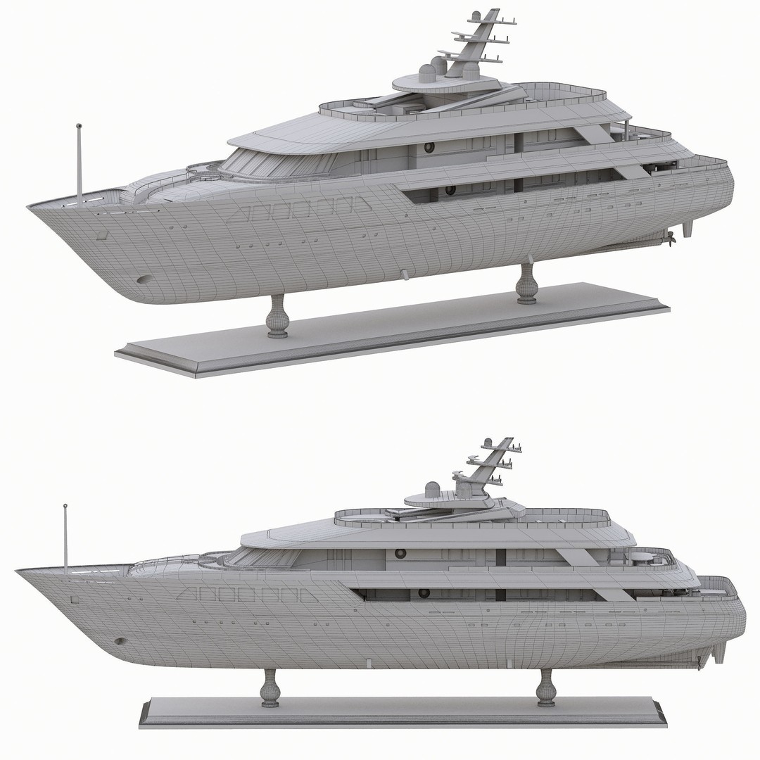 Wooden Boat 3D Model – Luxury Ship with Textures, OBJ & FBX Formats
