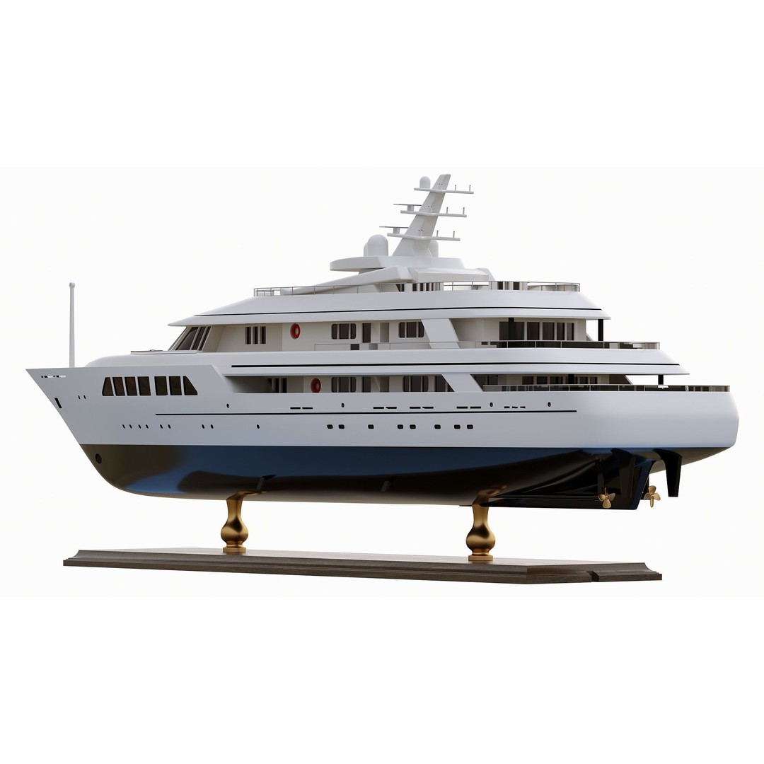 Wooden Boat 3D Model – Luxury Ship with Textures, OBJ & FBX Formats - View 10