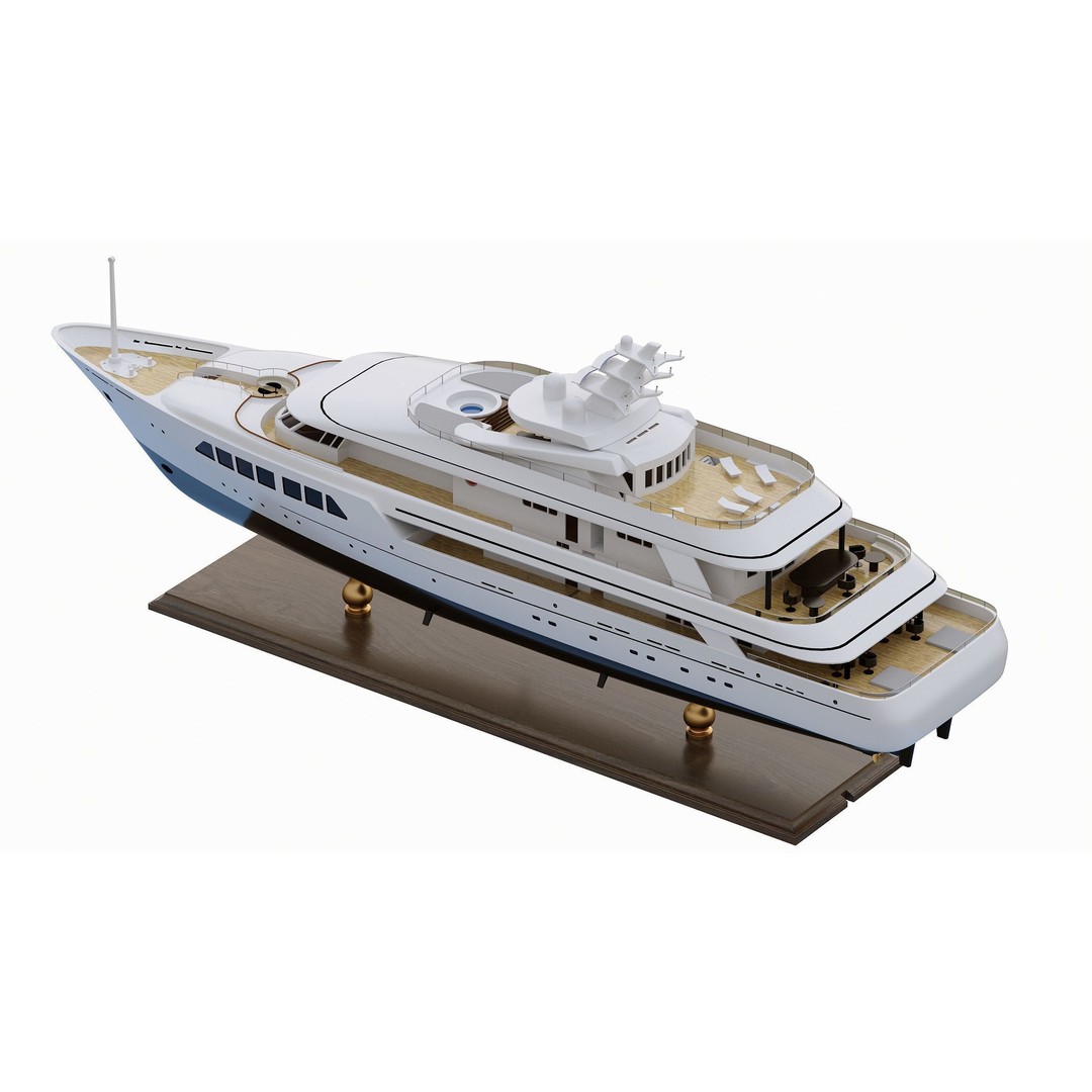 Wooden Boat 3D Model – Luxury Ship with Textures, OBJ & FBX Formats - View 11