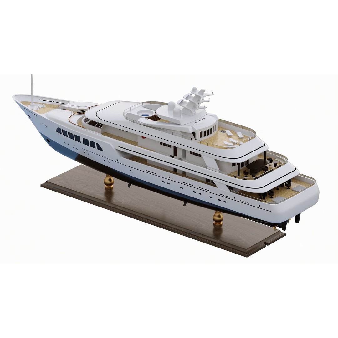 Wooden Boat 3D Model – Luxury Ship with Textures, OBJ & FBX Formats - View 13