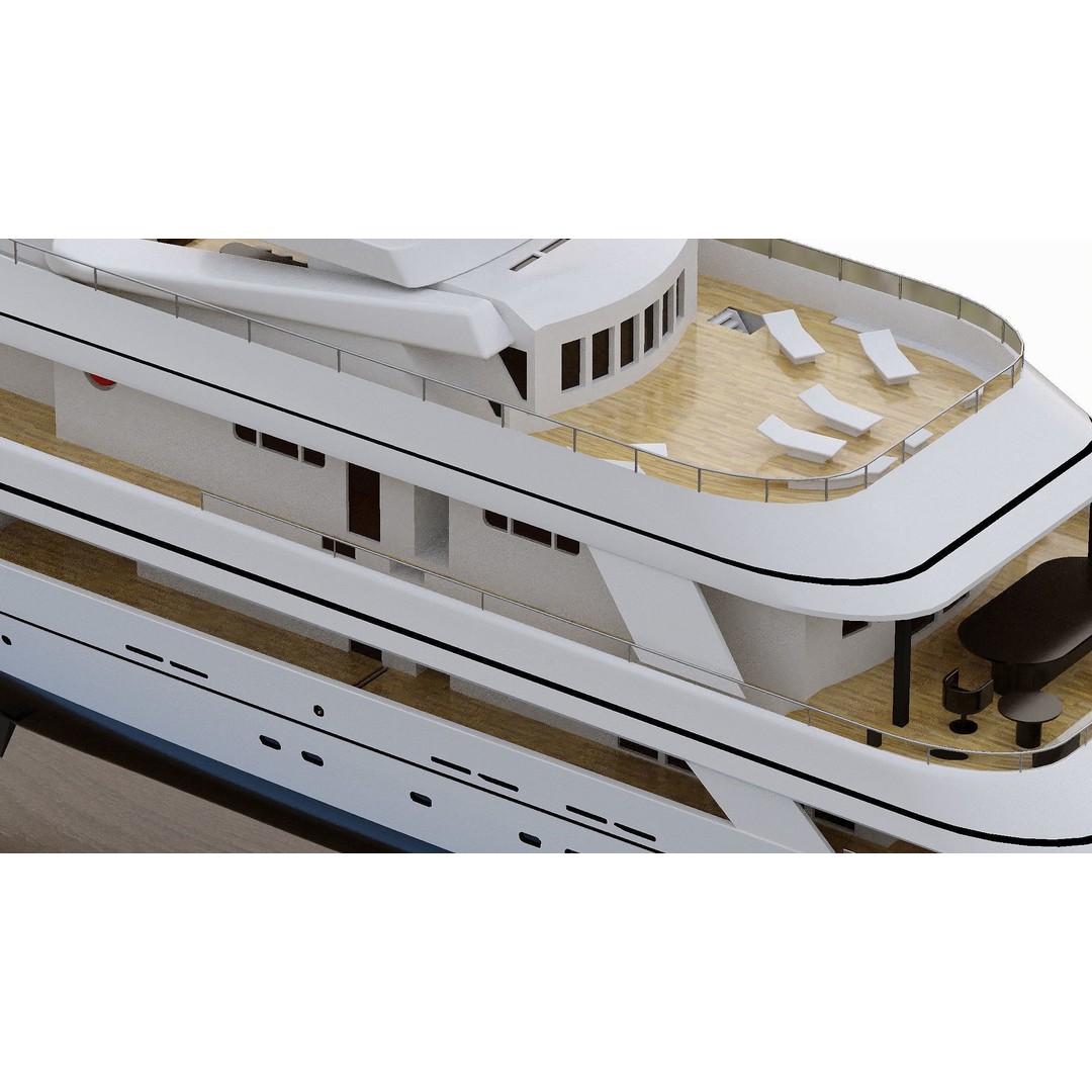 Wooden Boat 3D Model – Luxury Ship with Textures, OBJ & FBX Formats - View 19