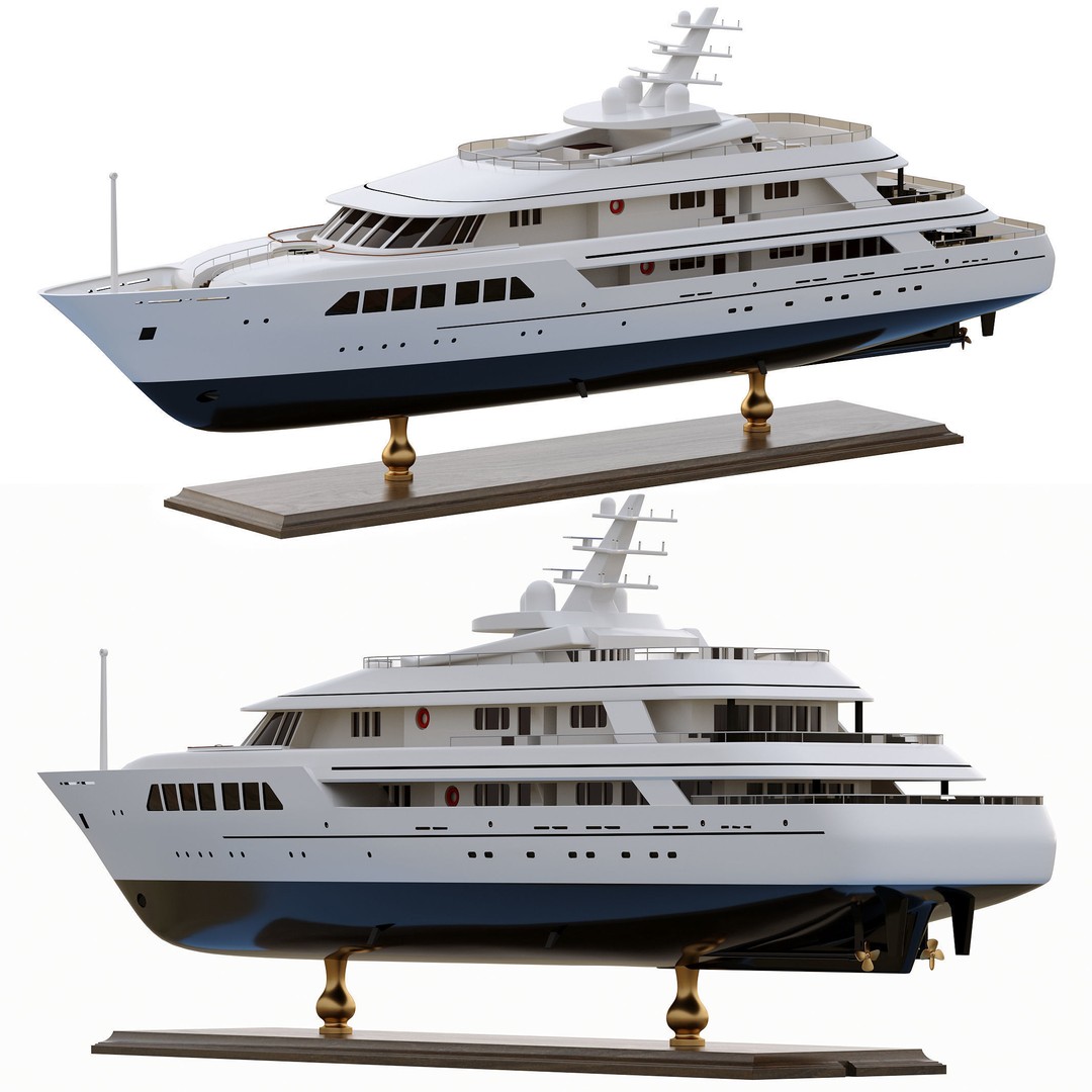 Wooden Boat 3D Model – Luxury Ship with Textures, OBJ & FBX Formats - View 21